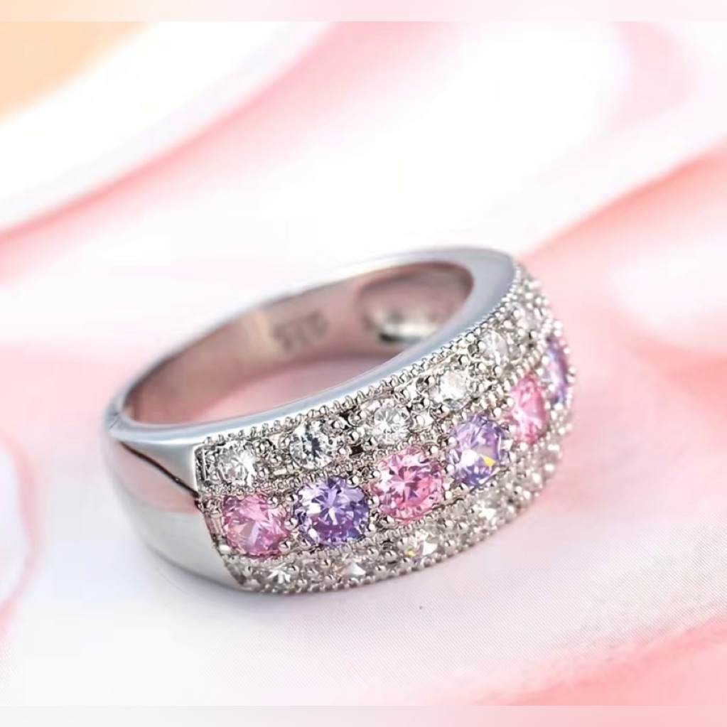 Pink  Blue Diamond Ring